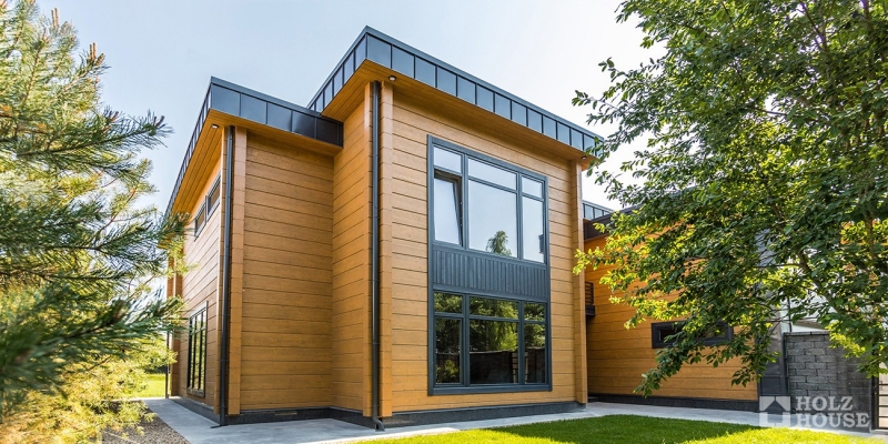 Двухэтажный дом-дуплекс из клееного бруса по проекту Кардифф - фото 1 на сайте Holz House