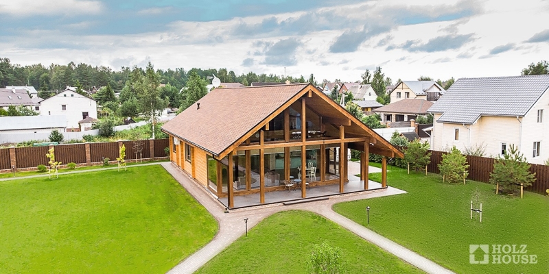 Двухэтажный дом из клееного бруса в стиле фахверк по проекту Карлстад - фото 4 на сайте Holz House