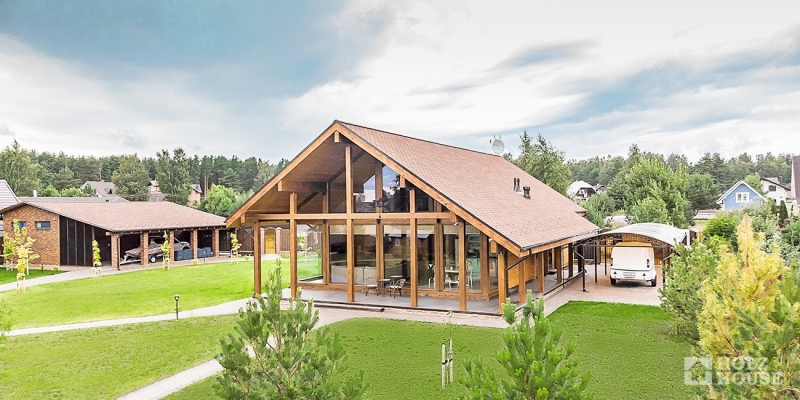 Двухэтажный дом из клееного бруса в стиле фахверк по проекту Карлстад - фото 6 на сайте Holz House