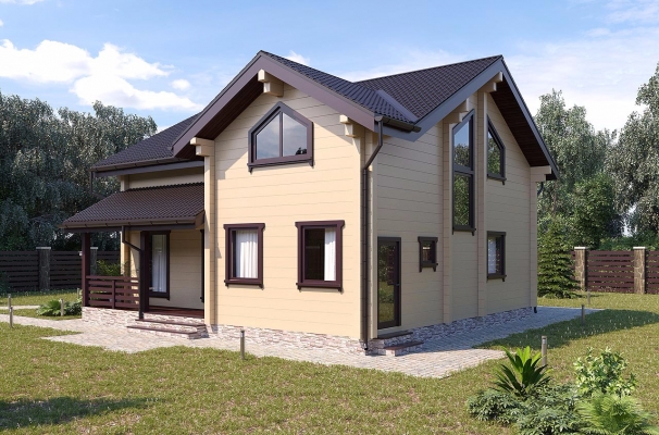 Лаконичный двухэтажный дом из клееного бруса по проекту Кёльн - фото 2 на сайте Holz House