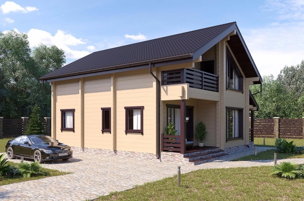 Лаконичный двухэтажный дом из клееного бруса по проекту Кёльн - фото 4 на сайте Holz House