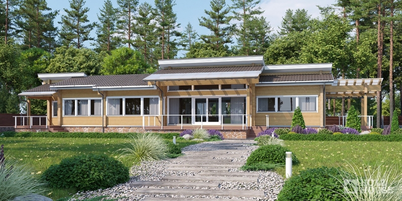 Проект одноэтажного дома из клееного бруса Кеми - фото 1 на сайте Holz House