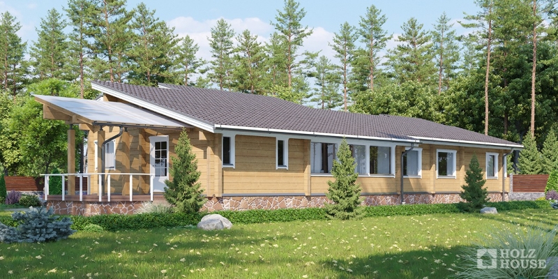 Проект одноэтажного дома из клееного бруса Кеми - фото 2 на сайте Holz House