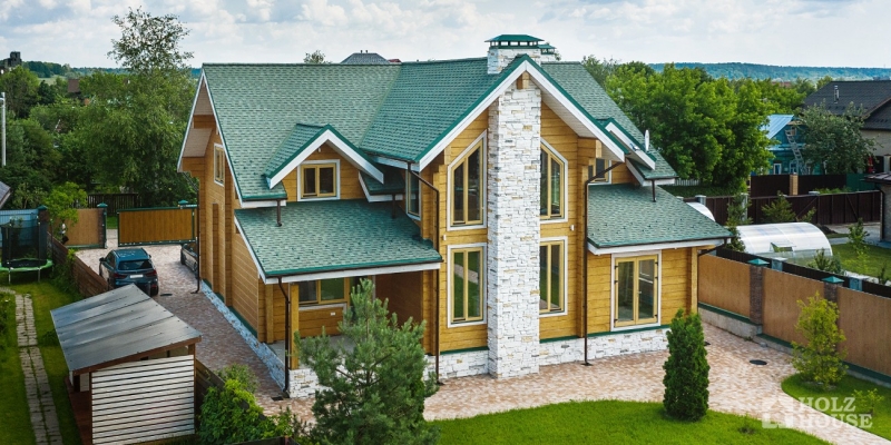 Двухэтажный дом из клееного бруса по проекту Корвет v2 - фото 4 на сайте Holz House