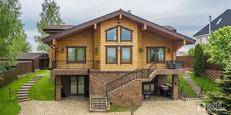 Коттедж из клееного бруса по проекту Ладога- фото 1 на сайте Holz House