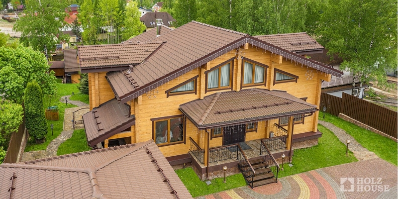 Коттедж из клееного бруса по проекту Ладога- фото 2 на сайте Holz House