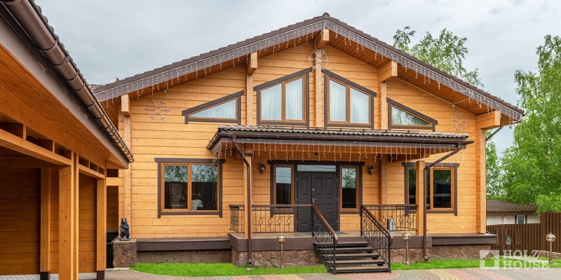 Коттедж из клееного бруса по проекту Ладога- фото 7 на сайте Holz House