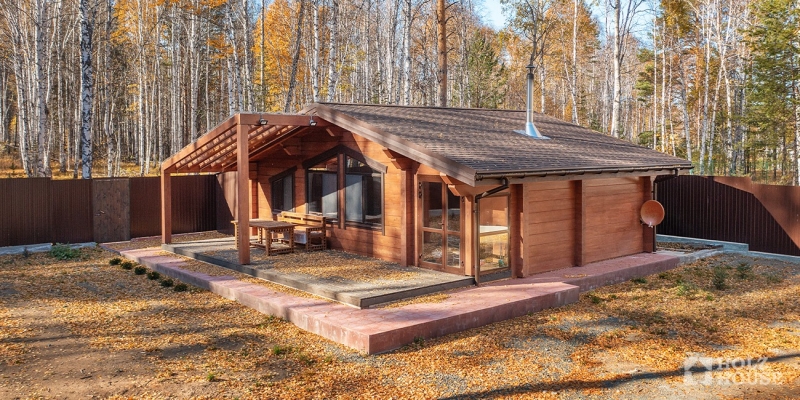 Одноэтажная баня из клееного бруса по проекту Ланси - фото 2 на сайте Holz House