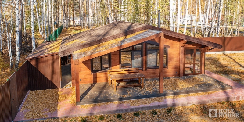 Одноэтажная баня из клееного бруса по проекту Ланси - фото 5 на сайте Holz House