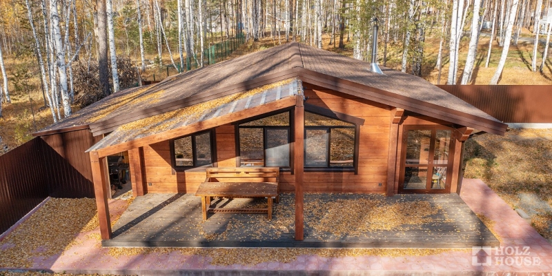 Одноэтажная баня из клееного бруса по проекту Ланси - фото 6 на сайте Holz House