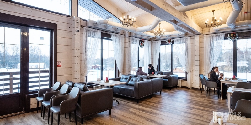 Построенные объекты Ресторан загородного экоотеля Лепота Holz House 15