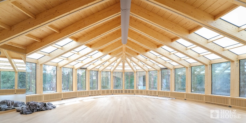 Спортивный зал из клееного бруса по проекту Лестер - фото 3 на сайте Holz House