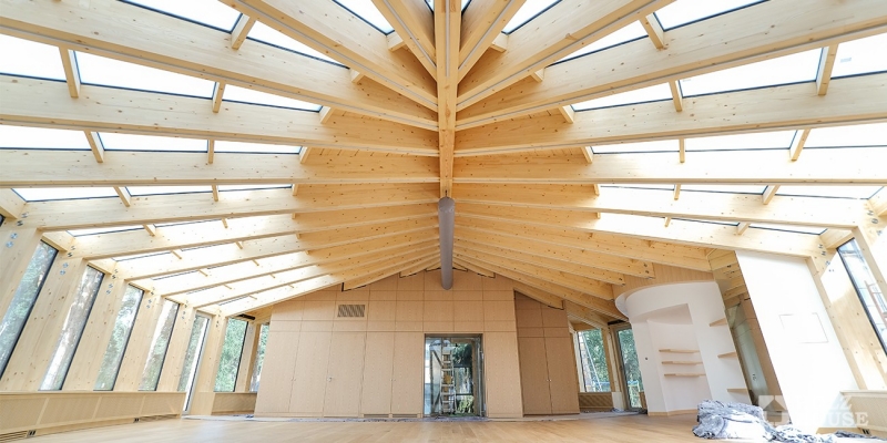 Спортивный зал из клееного бруса по проекту Лестер - фото 5 на сайте Holz House