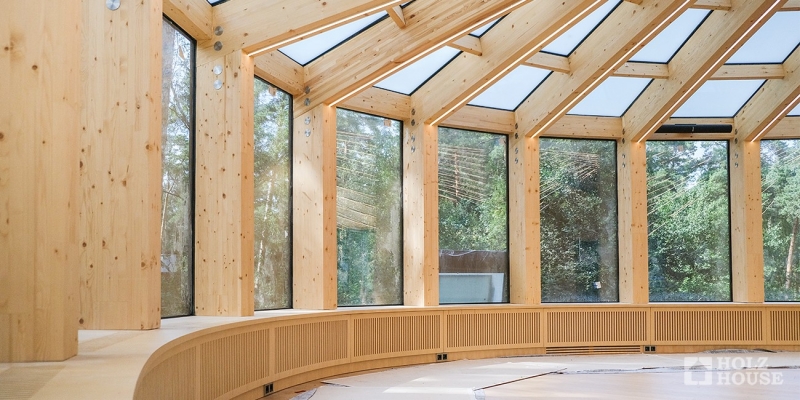 Спортивный зал из клееного бруса по проекту Лестер - фото 6 на сайте Holz House