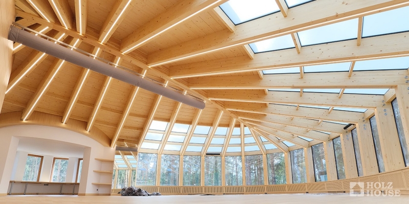 Спортивный зал из клееного бруса по проекту Лестер - фото 2 на сайте Holz House