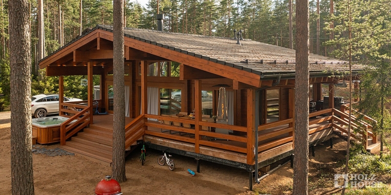 Одноэтажный дом из клееного бруса в стиле шале с террасой по проекту Лугано - фото 5 на сайте Holz House