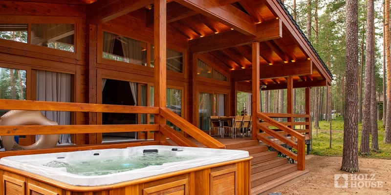 Одноэтажный дом из клееного бруса в стиле шале с террасой по проекту Лугано - фото 8 на сайте Holz House