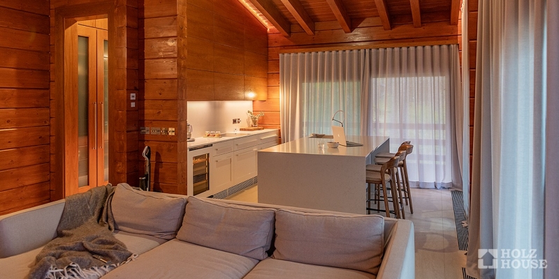 Одноэтажный дом из клееного бруса в стиле шале с террасой по проекту Лугано - фото 12 на сайте Holz House