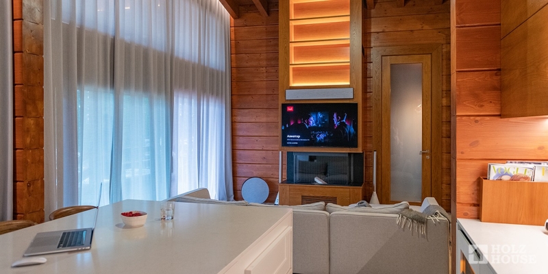 Одноэтажный дом из клееного бруса в стиле шале с террасой по проекту Лугано - фото 14 на сайте Holz House