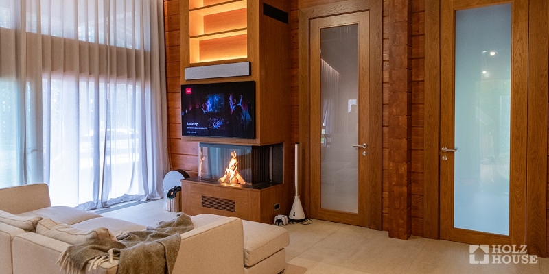 Одноэтажный дом из клееного бруса в стиле шале с террасой по проекту Лугано - фото 15 на сайте Holz House