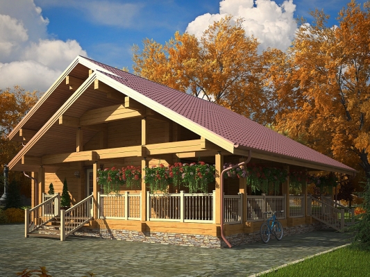 Загородный двухэтажный дом из клееного бруса по проекту Метрополь - фото 4 на сайте Holz House