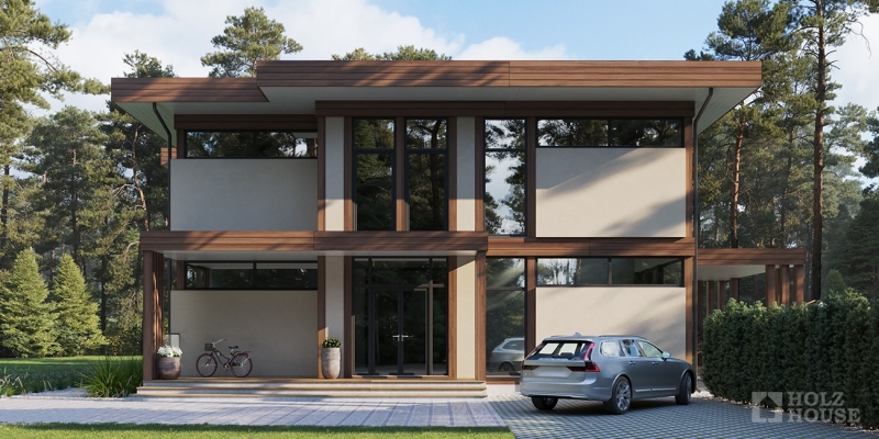 Эстетичный дом из клееного бруса по проекту Мистраль - фото 2 на сайте Holz House