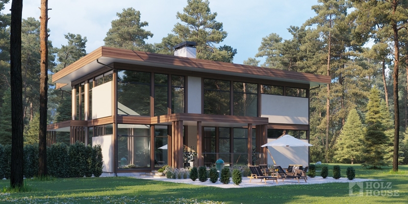 Эстетичный дом из клееного бруса по проекту Мистраль - фото 1 на сайте Holz House