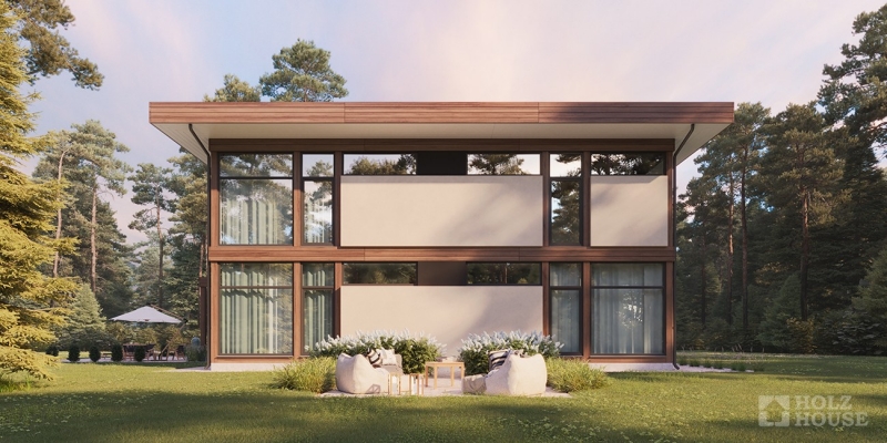 Эстетичный дом из клееного бруса по проекту Мистраль - фото 3 на сайте Holz House