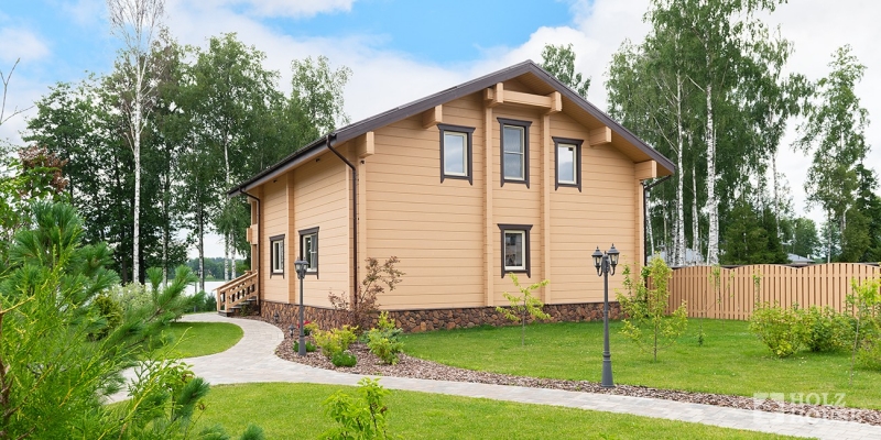 Двухэтажная баня из клееного бруса по проекту Ольборг - фото 2 на сайте Holz House