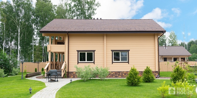 Двухэтажная баня из клееного бруса по проекту Ольборг - фото 3 на сайте Holz House