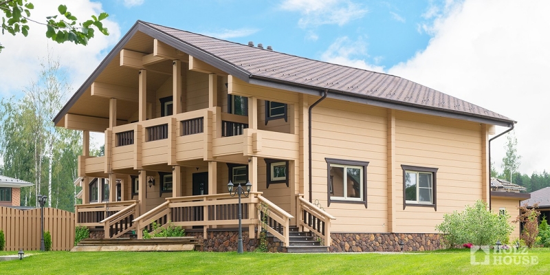 Двухэтажная баня из клееного бруса по проекту Ольборг - фото 4 на сайте Holz House