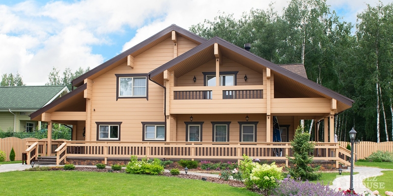 Дом из клееного бруса по проекту Ольборг в стиле шале - фото 2 на сайте Holz House