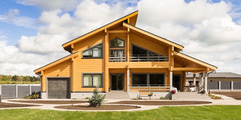 Дом в стиле модерн из клееного бруса по проекту Ольденбург - фото 2 на сайте Holz House