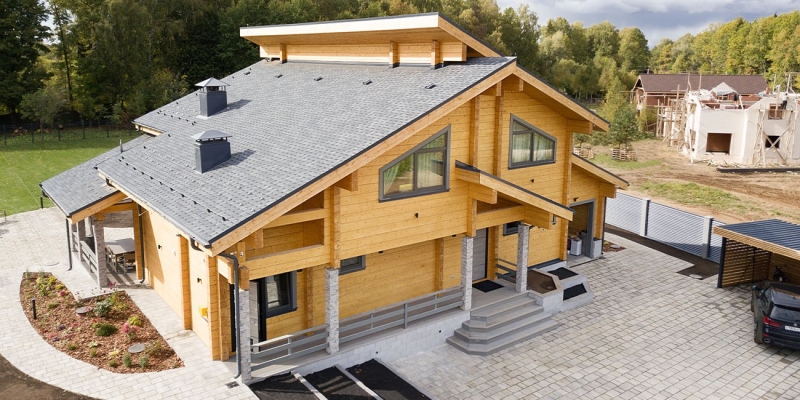 Дом в стиле модерн из клееного бруса по проекту Ольденбург - фото 4 на сайте Holz House