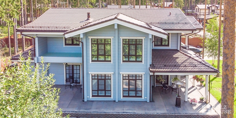 Двухэтажный дом из клееного бруса по проекту Оулу - фото 2 на сайте Holz House