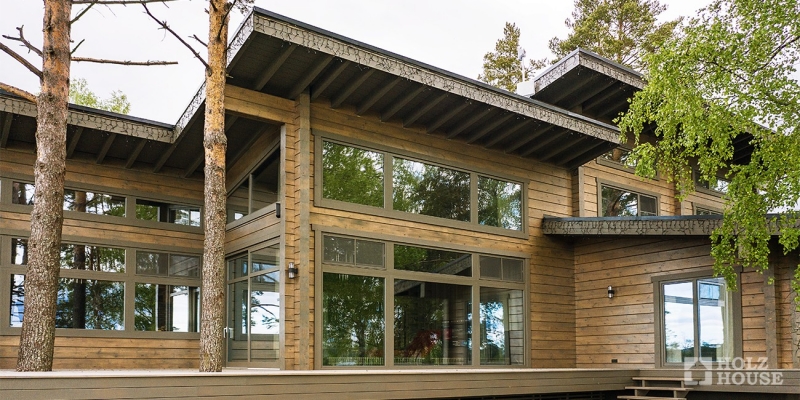 Большой двухэтажный дом из клееного бруса с террасой по проекту Палмерстон - фото 20 на сайте Holz House