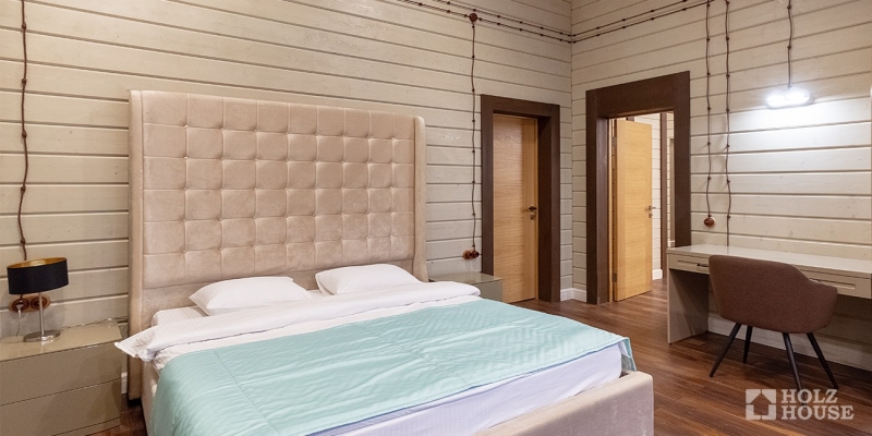 Двухэтажная усадьба из клееного бруса по проекту Пицунда - фото 21 на сайте Holz House