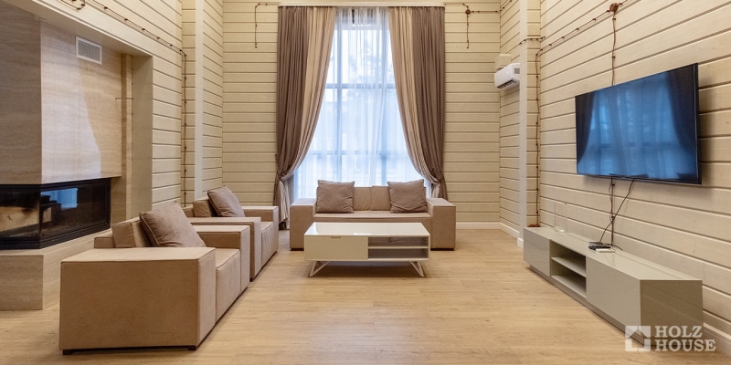 Двухэтажная усадьба из клееного бруса по проекту Пицунда - фото 13 на сайте Holz House