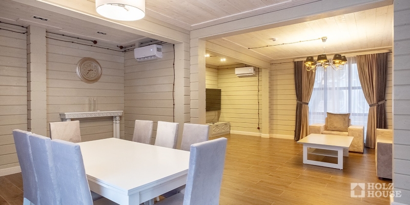 Двухэтажная усадьба из клееного бруса по проекту Пицунда - фото 26 на сайте Holz House