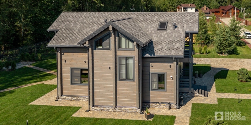 Двухэтажный дом со вторым светом, балконом и террасой по проекту Прага-мини - фото 8 на сайте Holz House