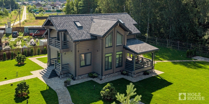 Двухэтажный дом со вторым светом, балконом и террасой по проекту Прага-мини - фото 10 на сайте Holz House