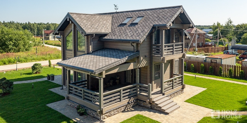 Двухэтажный дом со вторым светом, балконом и террасой по проекту Прага-мини - фото 11 на сайте Holz House