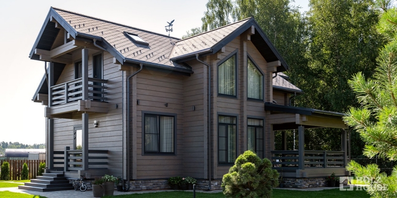 Двухэтажный дом со вторым светом, балконом и террасой по проекту Прага-мини - фото 5 на сайте Holz House