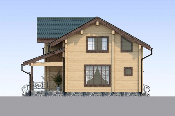 Живописный двухэтажный дом из клееного бруса по проекту Прага - фото 6 на сайте Holz House