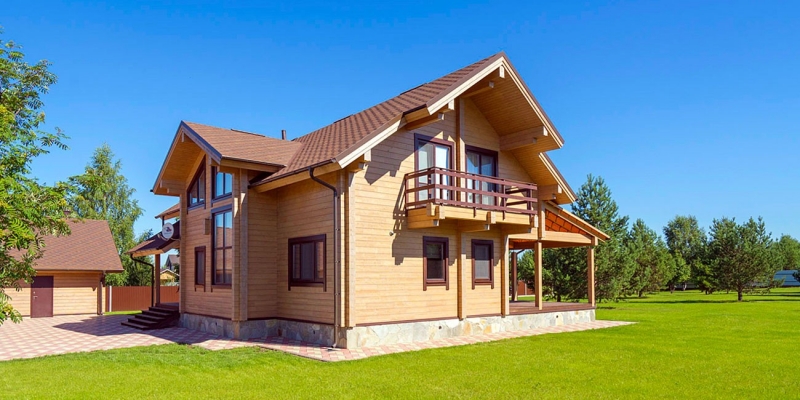 Двухэтажный дом из клееного бруса по проекту Риверхаус - фото 3 на сайте Holz House