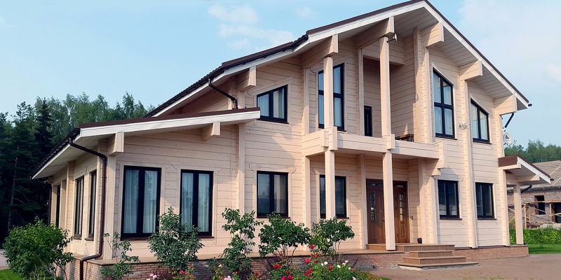 Двухэтажный дом из клееного бруса по проекту Сканди - фото 2 на сайте Holz House