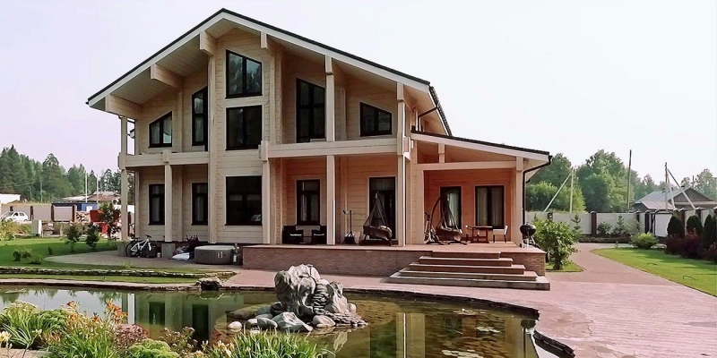 Двухэтажный дом из клееного бруса по проекту Сканди - фото 4 на сайте Holz House