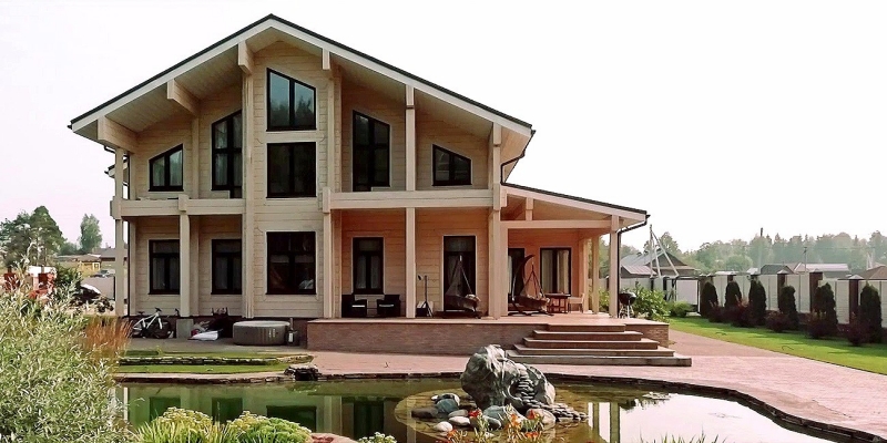 Двухэтажный дом из клееного бруса по проекту Сканди - фото 5 на сайте Holz House