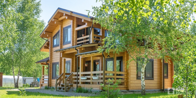 Двухэтажный дом из клееного бруса по проекту Стокгольм - фото 2 на сайте Holz House