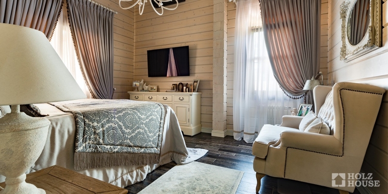 Одноэтажный дом из клееного бруса с гаражом и верандой по проекту Толедо - фото 23 на сайте Holz House